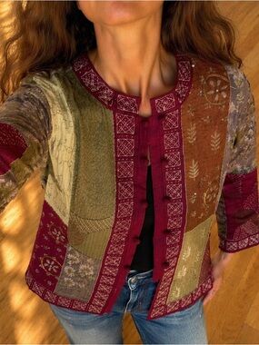 Boho Patchwork Embroidered Jacket | Festival Chic